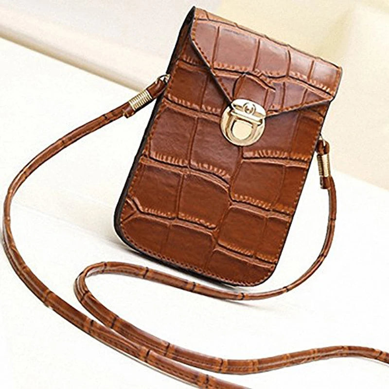 Crocodile Leather Mini Shoulder Bag Clutch Purse