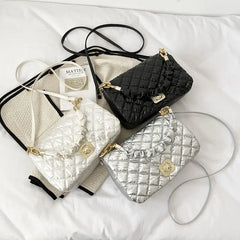 Quilted Shoulder Bag Large Crossbody Case Padded Bags for Women