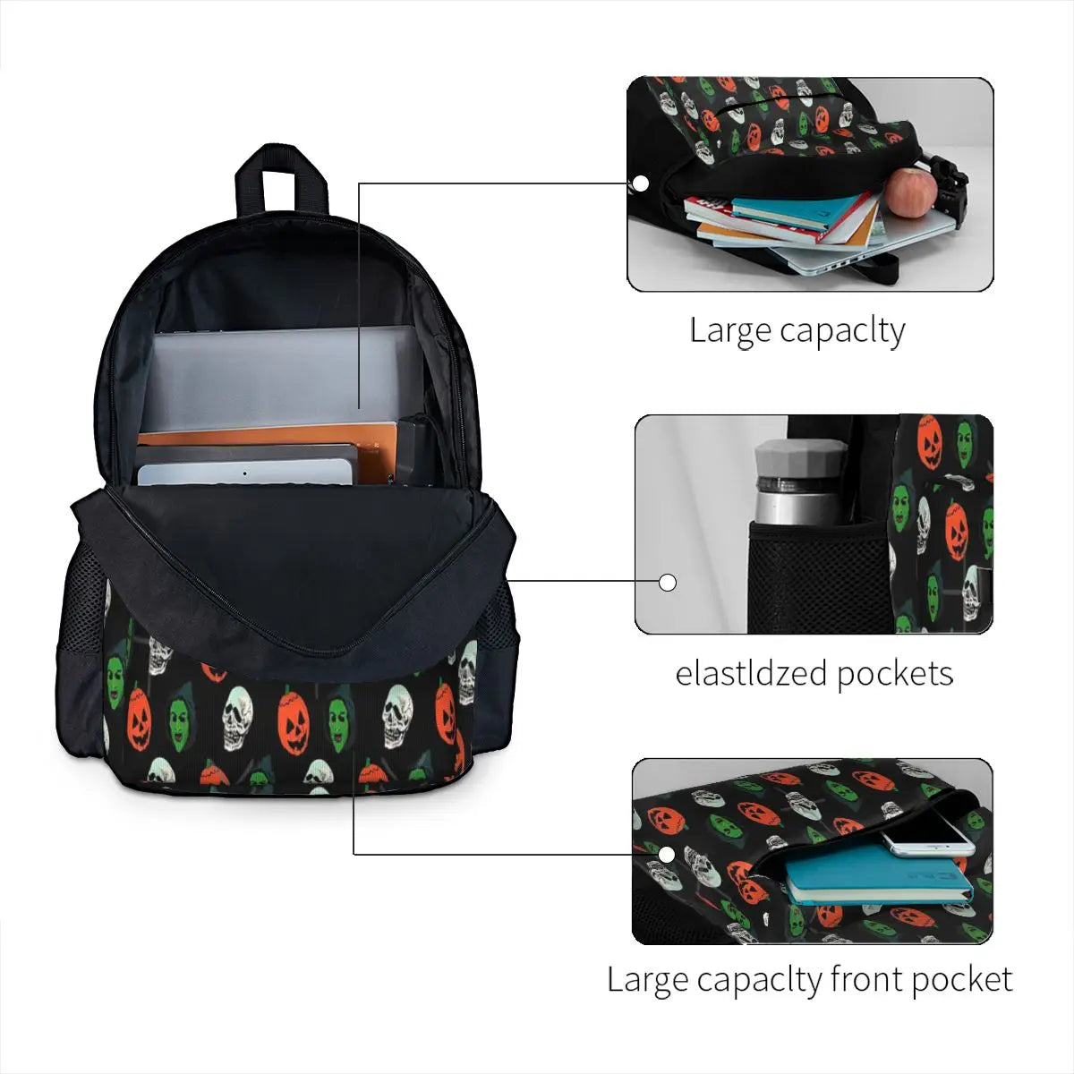 Silver Shamrock Mask Set 1 Backpacks Men's Bags For Women