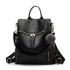 Women's PU Leather Large-capacity Travel Backpack