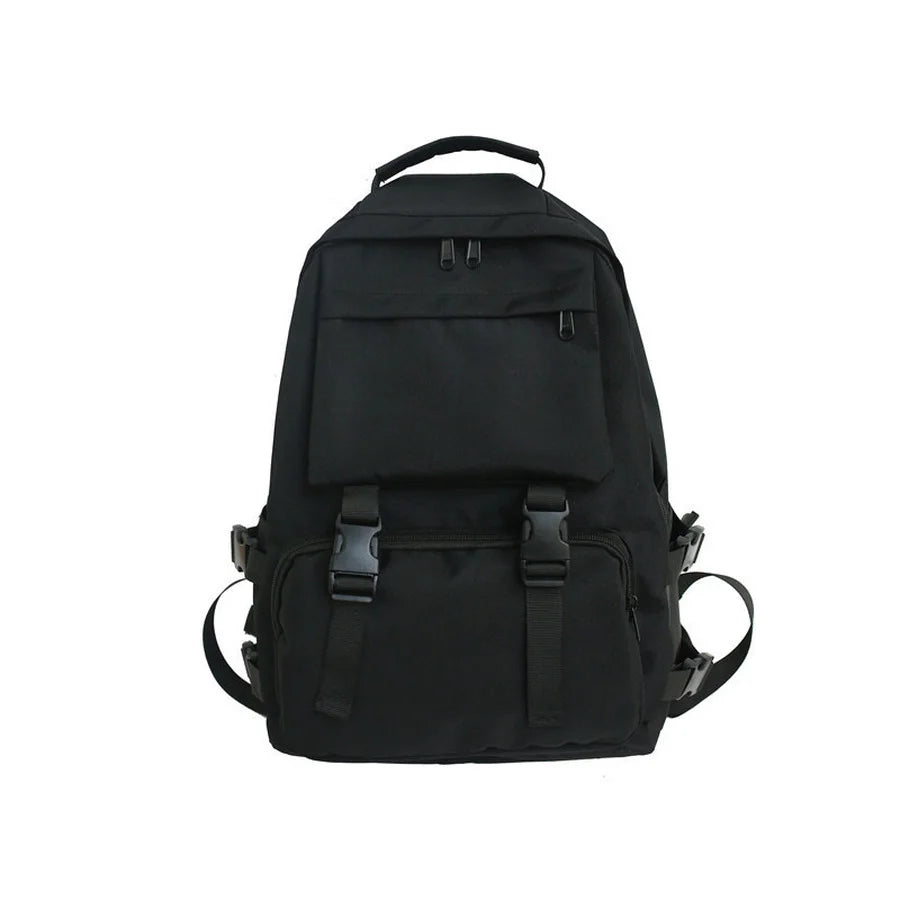 Large Capacity Travel Backpack Solid Harajuku Student Schoolbag