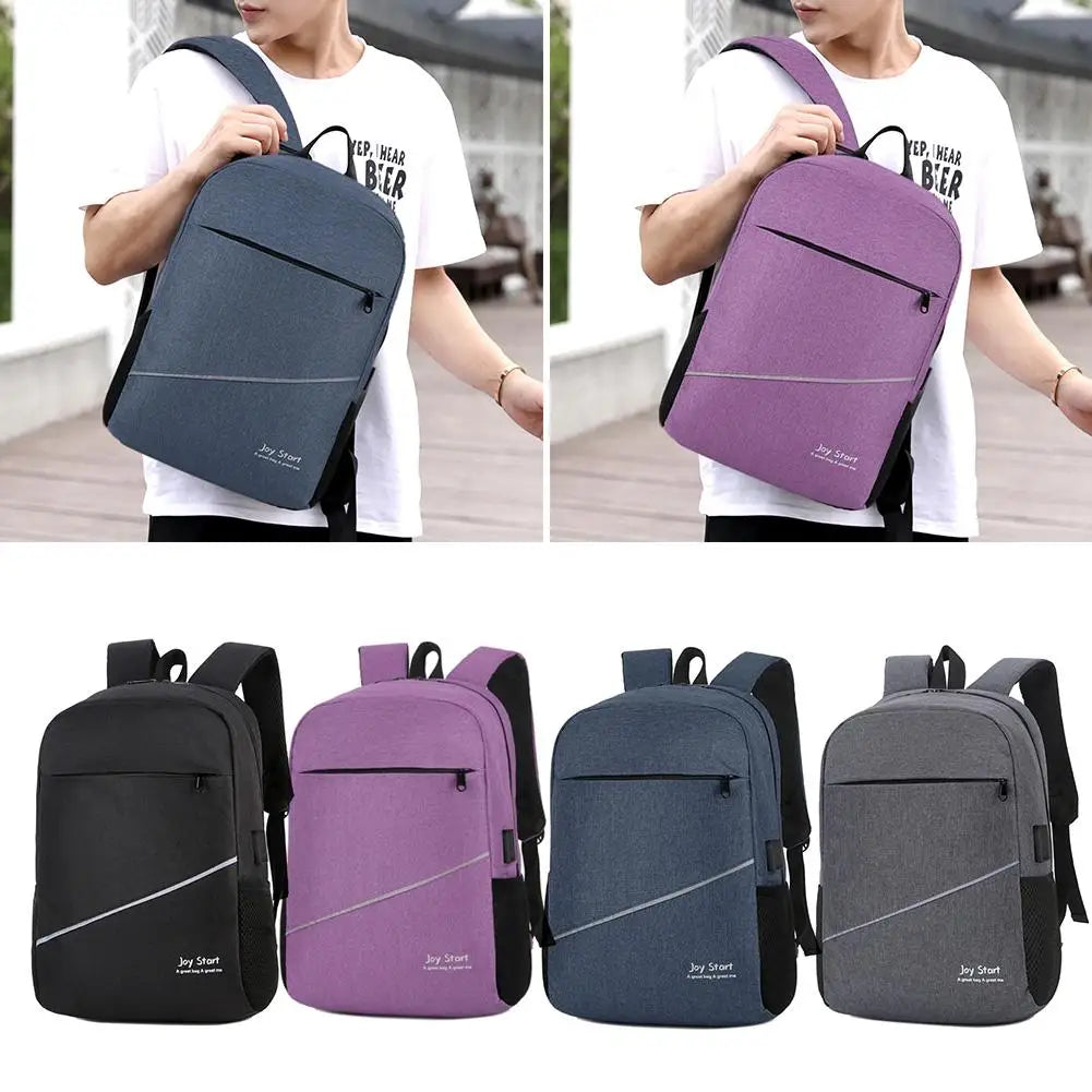 Men Oxford Business Backpack Travel Shoulder Schoolbag USB Charging