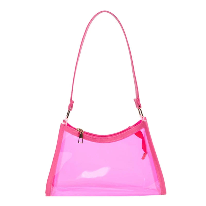 Candy-color Transparent Underarm Bag Jelly Bag Shoulder Bag Handbag