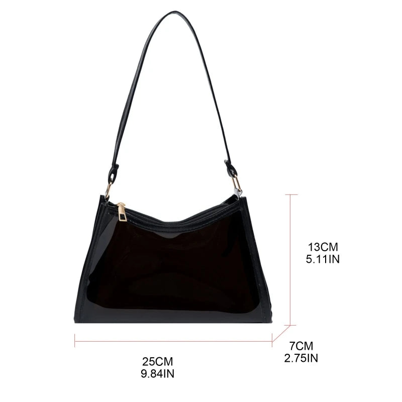 Candy-color Transparent Underarm Bag Jelly Bag Shoulder Bag Handbag