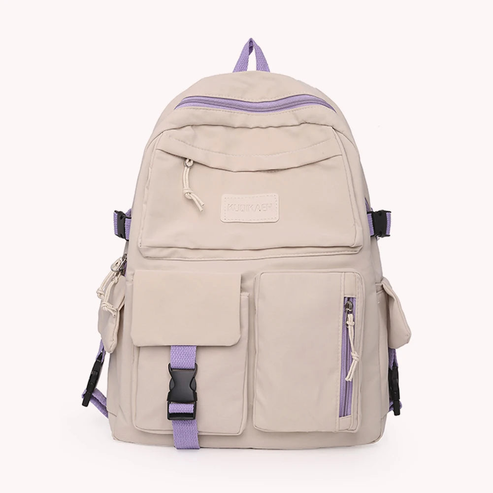 Canvas Backpack College Student Girls Hit Laptop Schoolbag