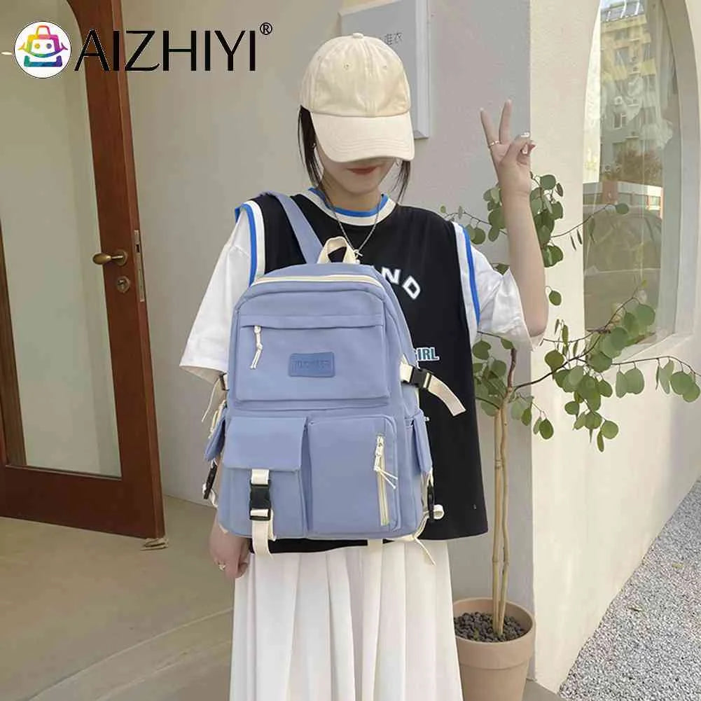 Canvas Backpack Large Capacity Student Hit Laptop School Bag