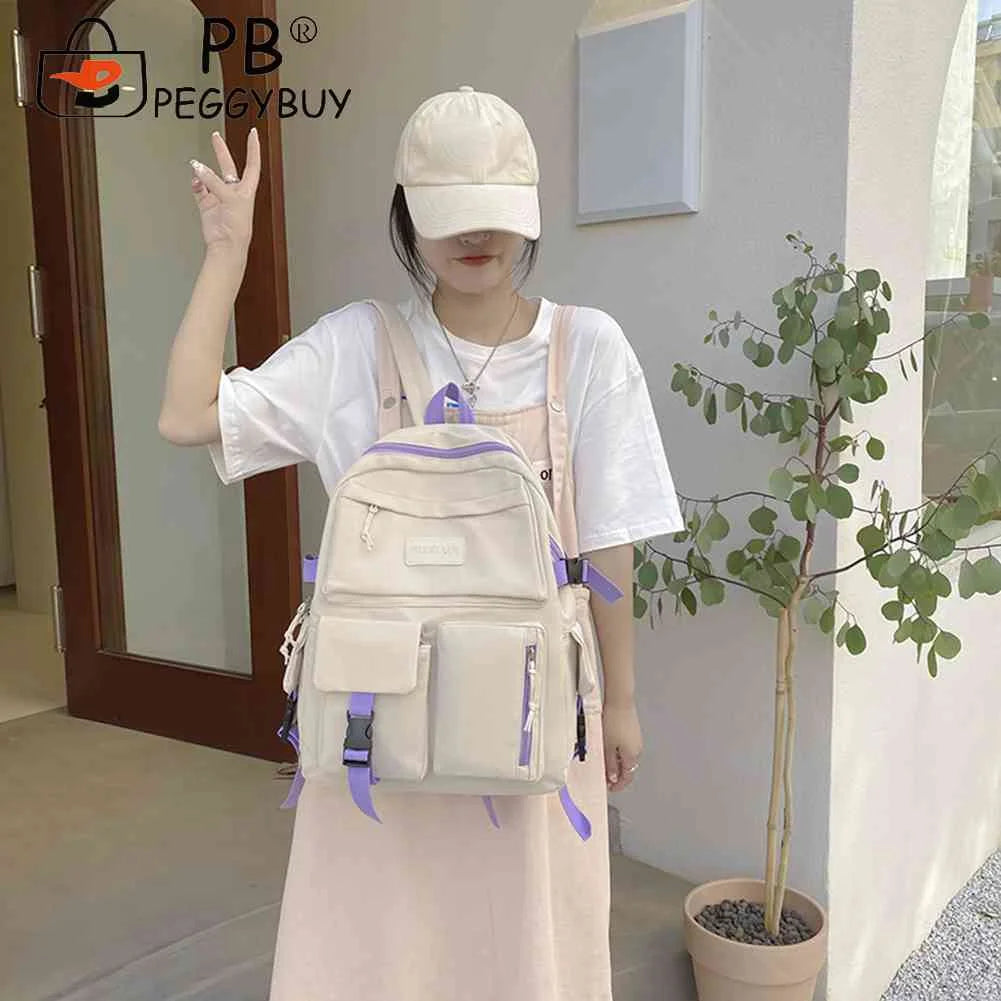 Canvas Backpack Large Capacity High School Book Bag