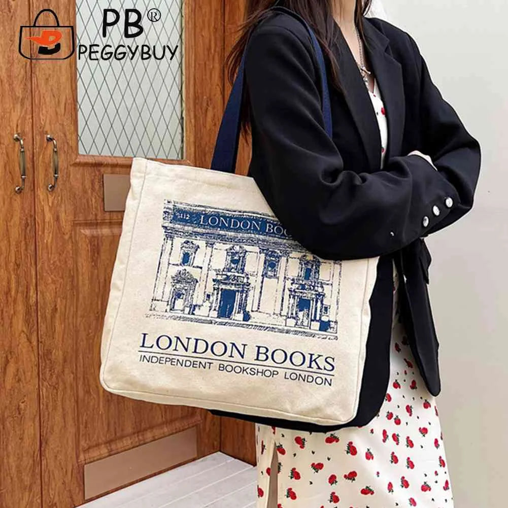 London Bookshop Print Tote Bag for Office Work