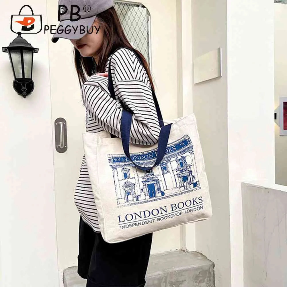 London Bookshop Print Tote Bag for Office Work