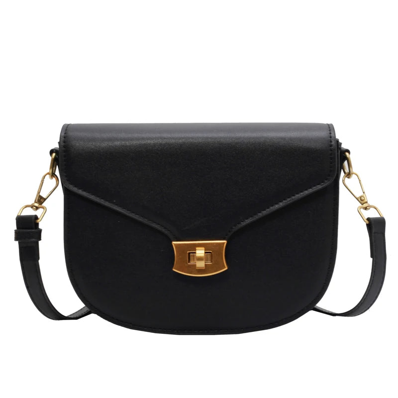 Casual Small Flap Women's Top Handle Bag Solid Pu Leather Shoulder Bag