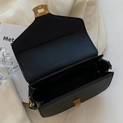 Casual Small Flap Women's Top Handle Bag Solid Pu Leather Shoulder Bag