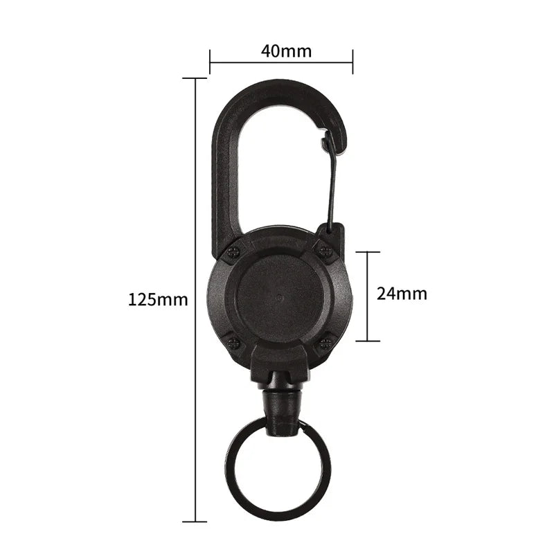 Round Hiking Buckle Backpack Key Holder Retractable Rebound