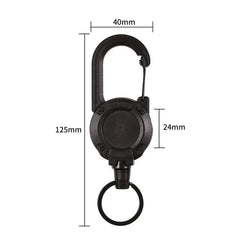 Round Hiking Buckle Backpack Key Holder Retractable Rebound