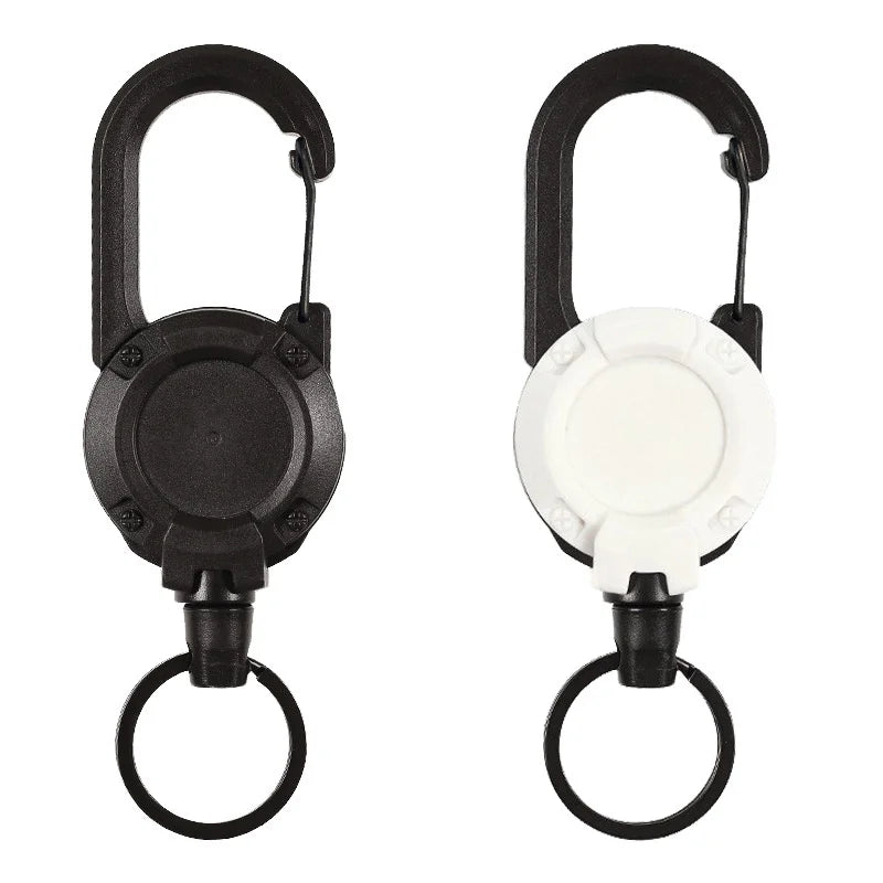 Round Hiking Buckle Backpack Key Holder Retractable Rebound