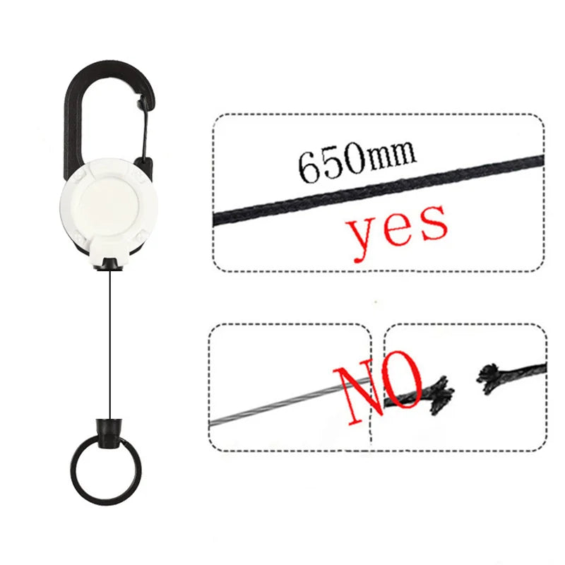 Round Hiking Buckle Backpack Key Holder Retractable Rebound