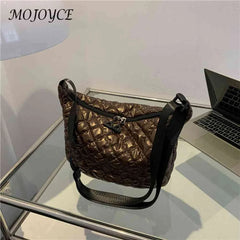 Quilted Crossbody Bag Rhombus Pattern Top-handle Shopper Bag Women