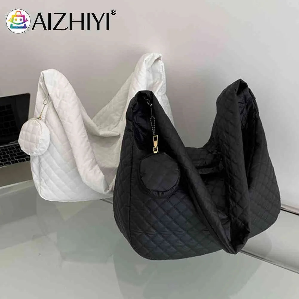 Nylon Quilted Crossbody Handbag with Small Purse for Women Girls