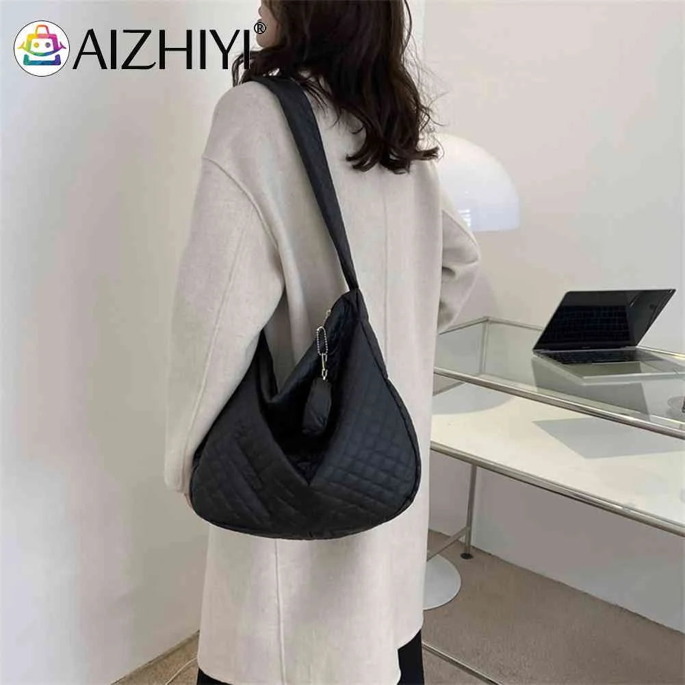Nylon Quilted Crossbody Handbag with Small Purse for Women Girls