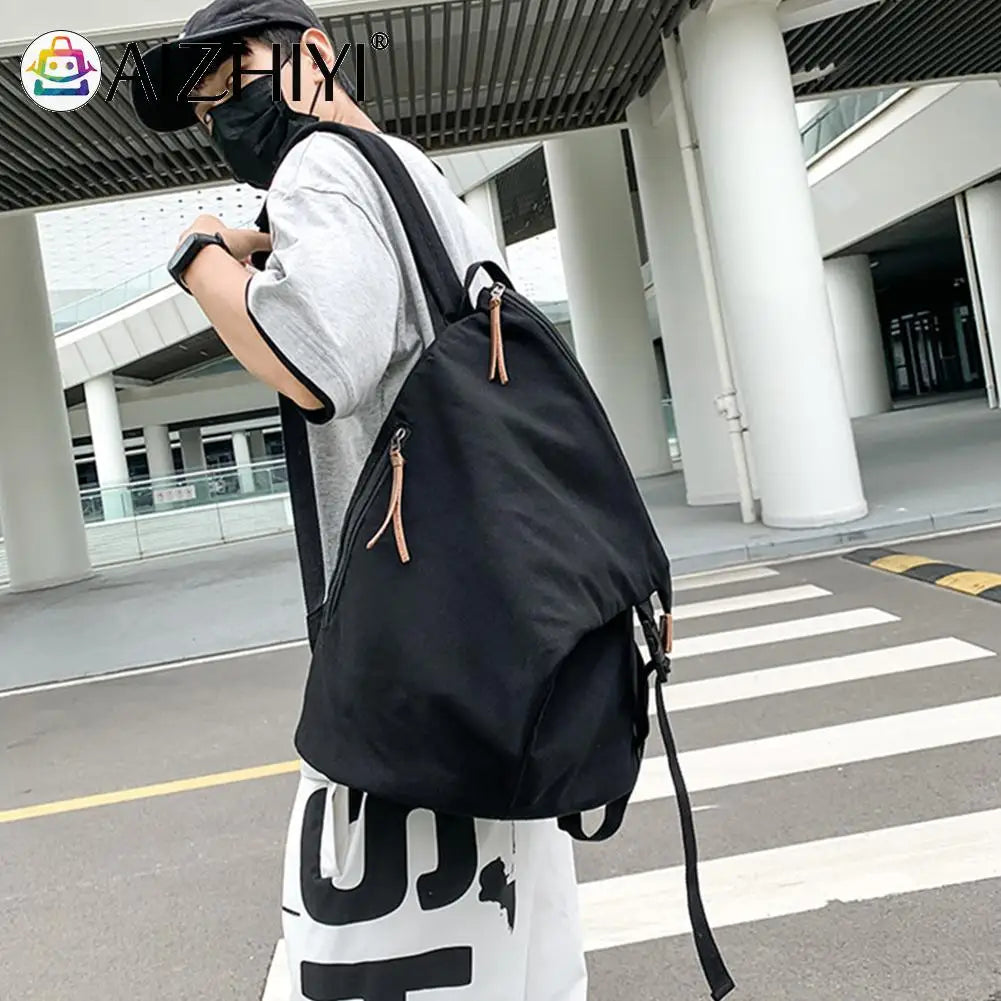 Denim Canvas Daypack Students Schoolbag Hiking Backpacks