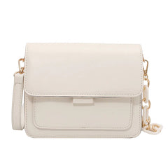 Solid Pu Leather Crossbody Bag for Women Chain Shoulder Handbags