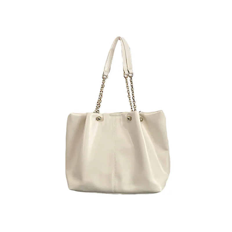 Women Chain Shoulder Bag Female Pu Leather Top Handle Bags Solid