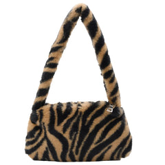 Plush Hobos Shoulder Bags Furry Ladies Clutch Purse Handbag