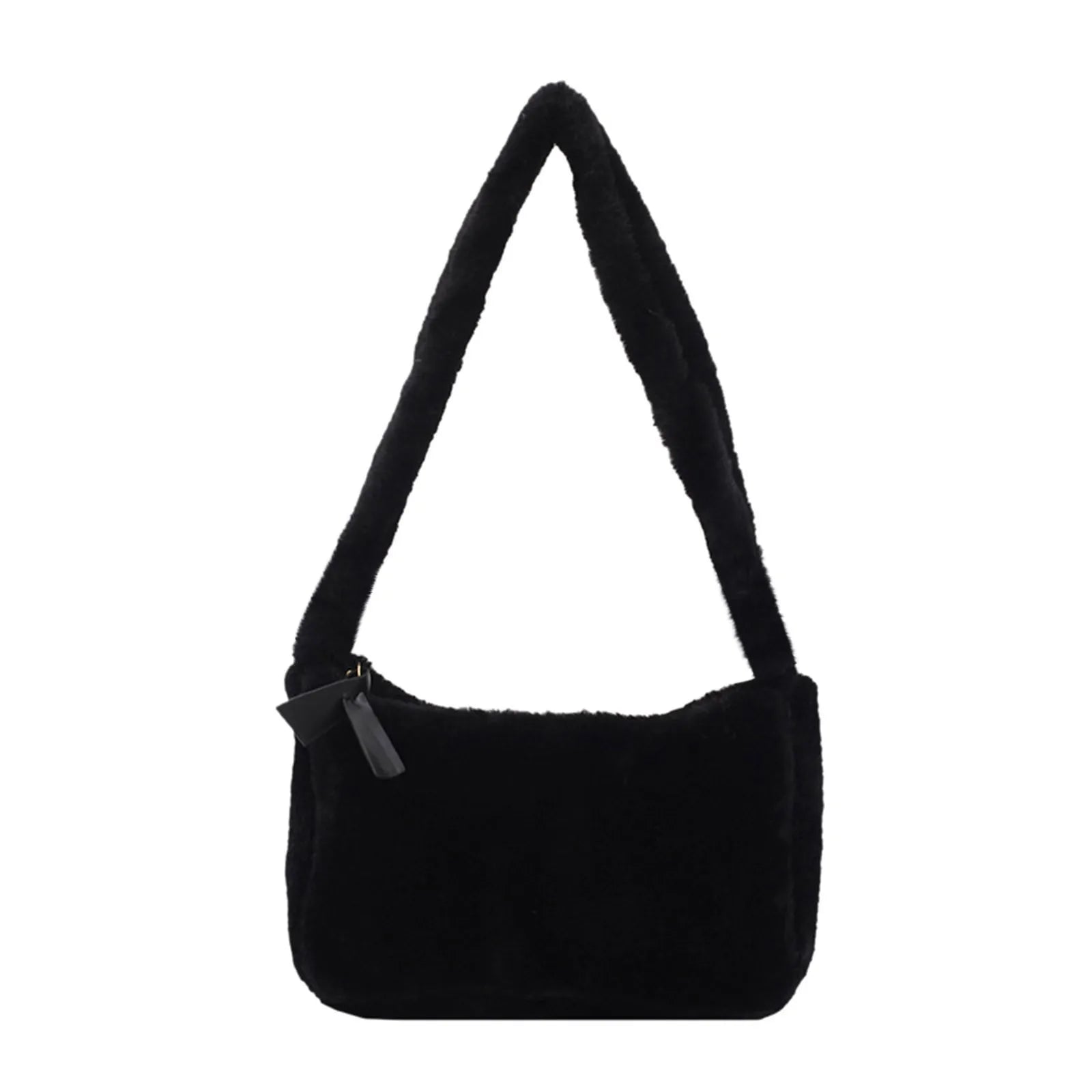 Soft Plush Hobos Shoulder Bag Winter Furry Clutch Purse Handbag - Women