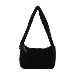 Soft Plush Hobos Shoulder Bag Winter Furry Clutch Purse Handbag - Women