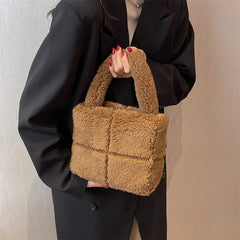 Soft Plush Shoulder Bag Furry Ladies Clutch Handbag