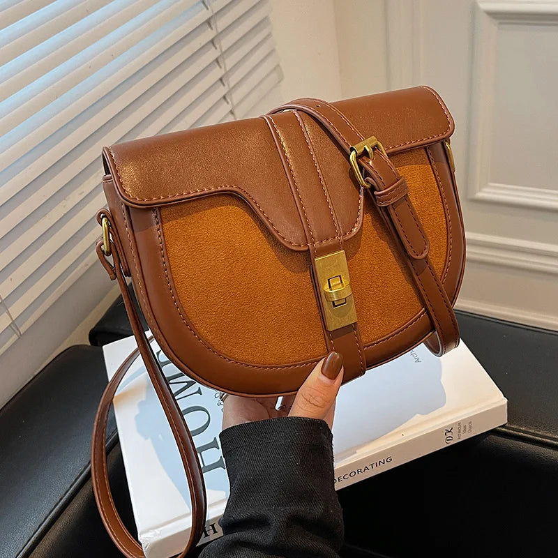 Small Pu Leather Crossbody Bag Retro Female Handbag