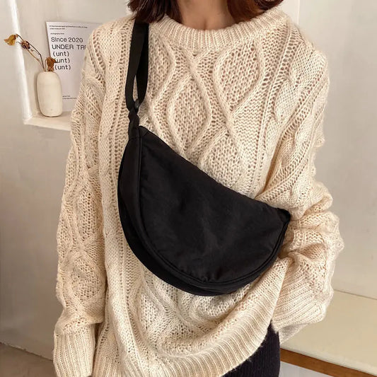 Nylon Messenger Bag Small Shoulder Purse Vintage Handbag