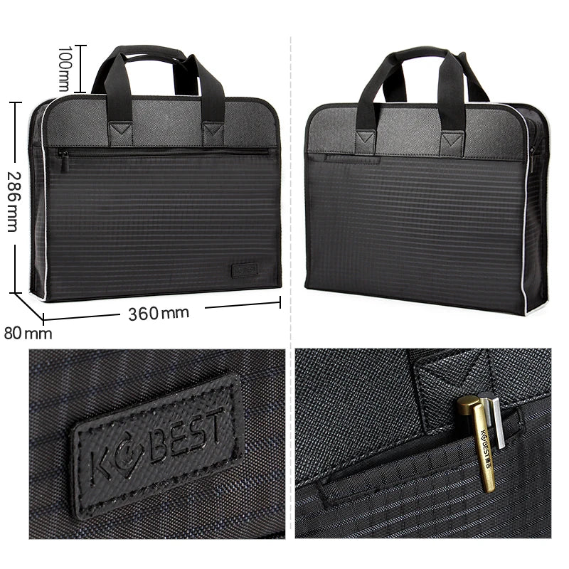 Waterproof A4 Document Organizer Briefcase