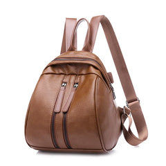 High-quality Backpack Female Fall Style Pu One-shoulder Female