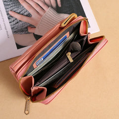 Women's Solid PU Leather Shoulder Bag Crossbody Phone Purse