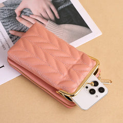 Women's Solid PU Leather Shoulder Bag Crossbody Phone Purse