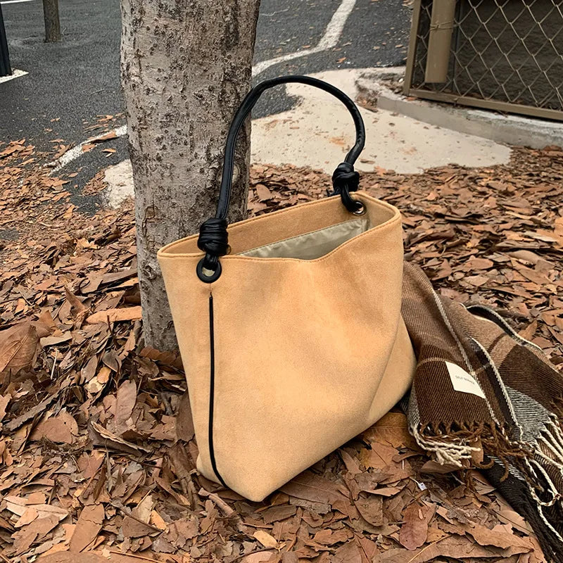 Vintage Women Bucket Shoulder Bag High Capacity Crossbody Bags Casual Purse