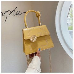 Women Shoulder Bags Texture Embroidery Small Bag PU Leather Chains Handbag