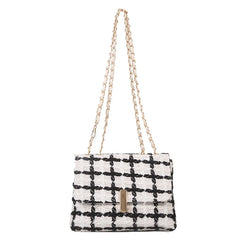 Small Plaid Handbag Flap Shoulder Bag Women Armpit Purse Clutch
