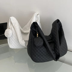Nylon Quilted Tote Bag Large Capacity Shoulder Satchel