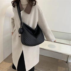Nylon Quilted Tote Bag Large Capacity with Small Purse for Ladies Girls