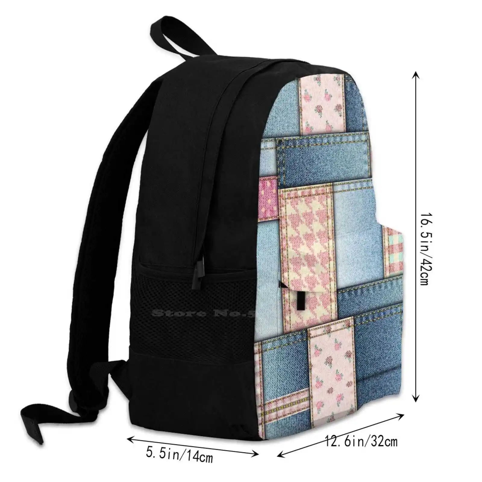 Stripes Lines Jeans Backpack For Men Women Girls