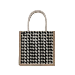 Houndstooth Clutch Bag Lunch Box Handbag