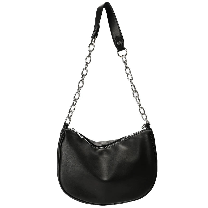 Leather Underarm Bag Messenger Bag with Zipper Shoulder Bag Handbag