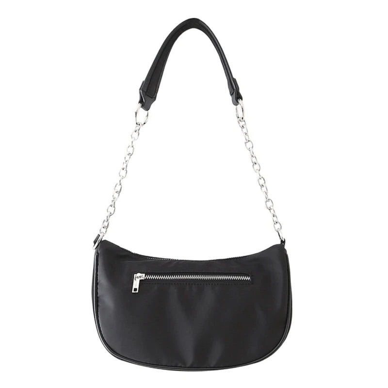 Leather Underarm Bag Messenger Bag with Zipper Shoulder Bag Handbag