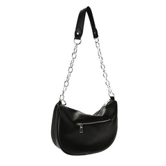 Leather Underarm Bag Messenger Bag with Zipper Shoulder Bag Handbag