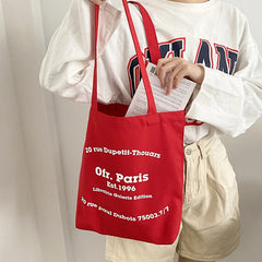 Canvas Shoulder Bag Soft Cloth Large Capacity Girls Travel T