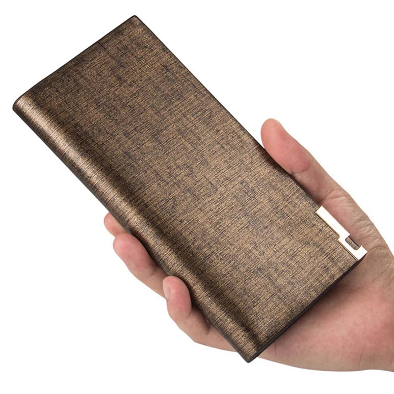 Men's Slim Money Clip Wallet PU Leather ID Windows WBL96