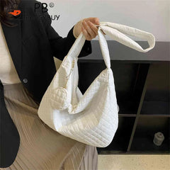 Nylon Quilted Messenger Bag for Women with Small Purse