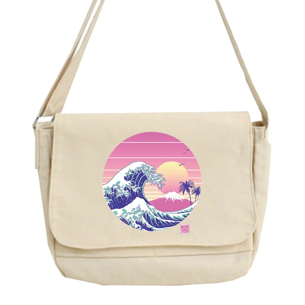 Wave Printed Envelope Bag Sweet Cartoon Girl Tote Shoulder Bag
