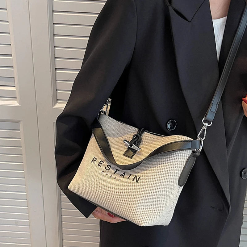 Canvas Crossbody Bags Women's Large Capacity Casual Retro Handbags Satchel